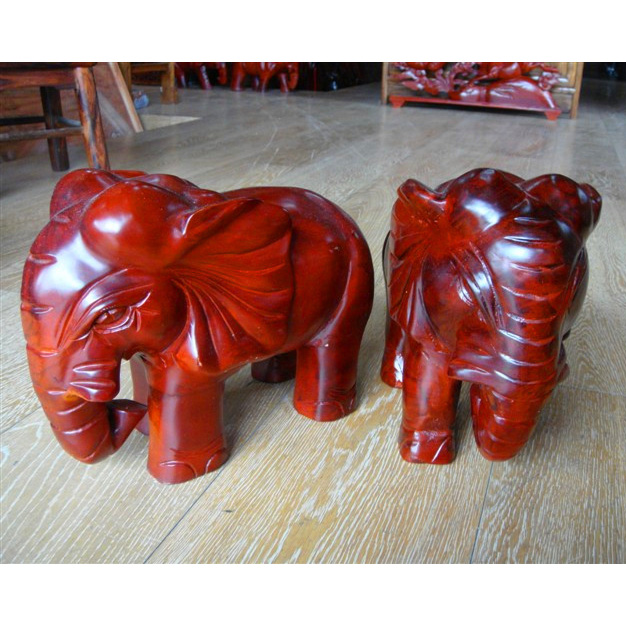 大象雕像木雕 草花梨木雕大象神像 商务家居招财摆件中国风红